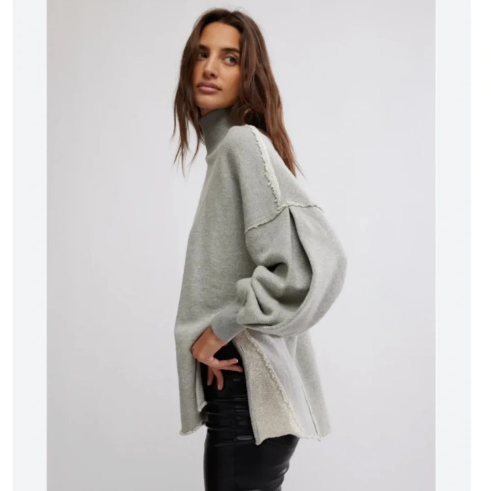 We The Free  Wonderful Pullover Sweater Slouchy Oversized Heather Gray  Large - Picture 8 of 16